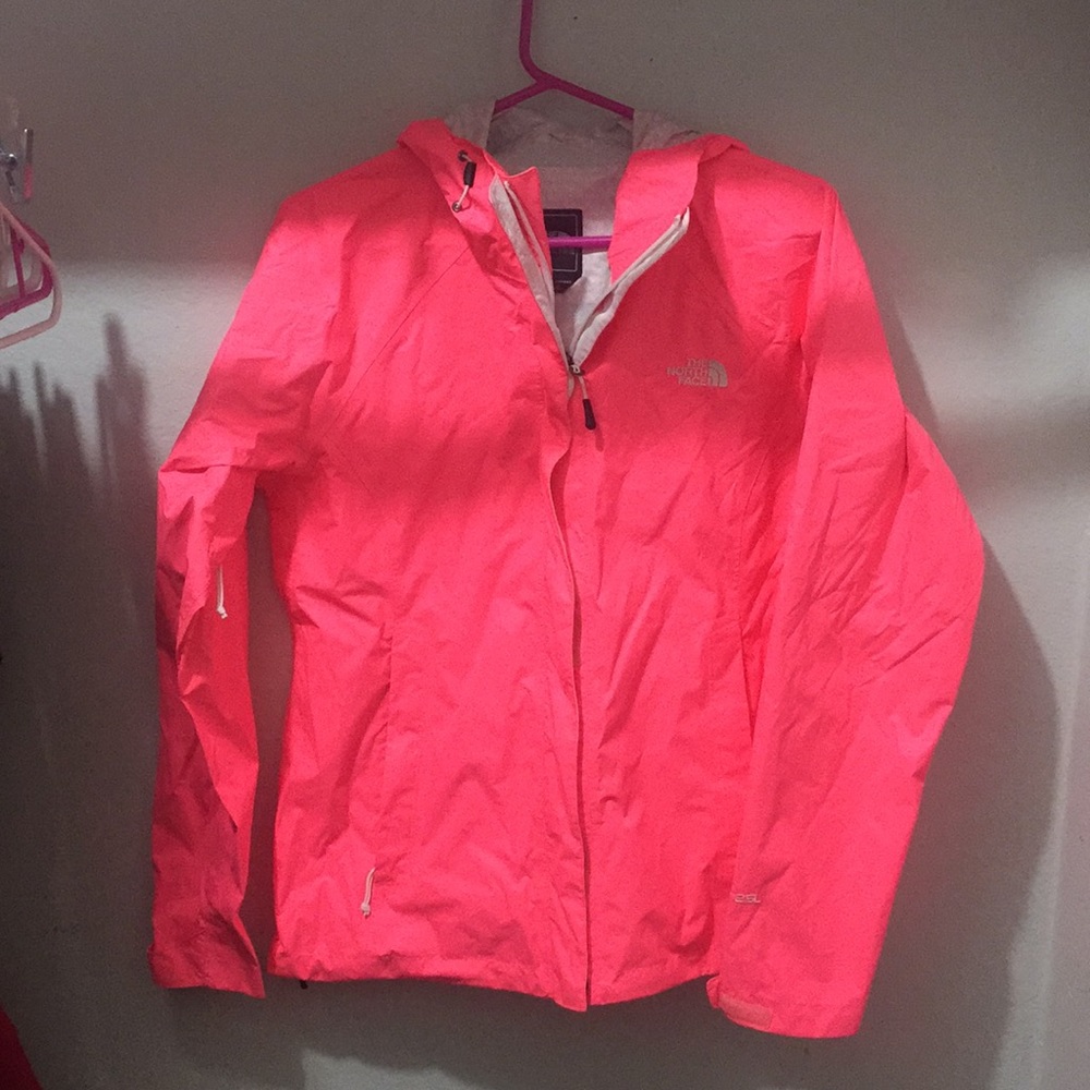 The north face pink rain jacket